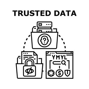Trusted data security and information protection concept Stock Illustration