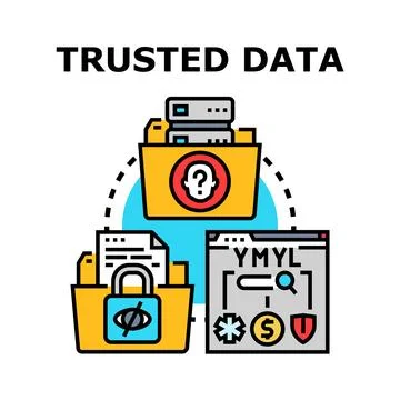 Trusted data security and information protection concept Stock Illustration