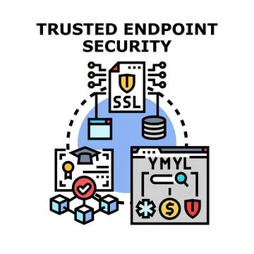 Trusted endpoint security concept protecting digital data Stock Illustration