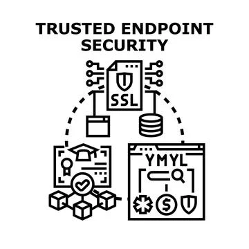 Trusted endpoint security concept protecting digital data Stock Illustration