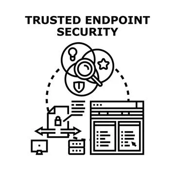 Trusted endpoint security network protection concept vector イラスト素材