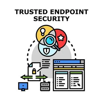 Trusted endpoint security network protection concept vector Stock Illustration