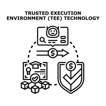 Trusted execution environment technology securing data transactions Stock Illustration
