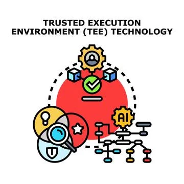 Trusted execution environment technology securing digital data Stock Illustration