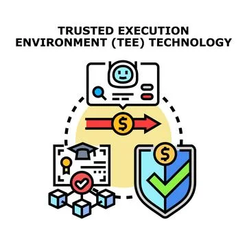 Trusted execution environment technology securing data transactions Stock Illustration
