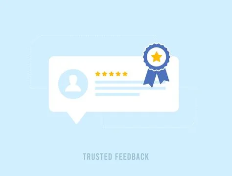 Trusted Feedback concept. Real customer Reviews with verified feedback. Customer Stock Illustration