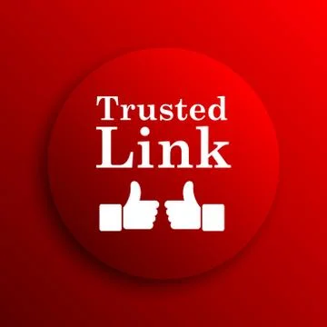 Trusted link icon. Internet button on white background.. Stock Illustration