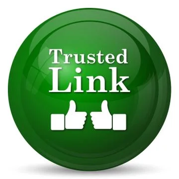 Trusted link icon. Internet button on white background.. Stock Illustration