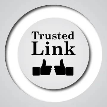 Trusted link icon. Internet button on white background.. Stock Illustration