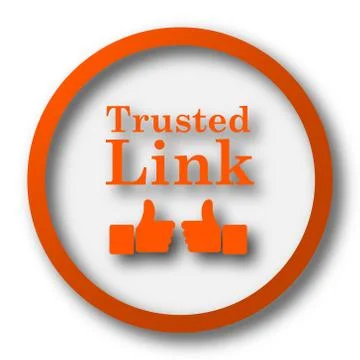 Trusted link icon. Internet button on white background.. Stock Illustration