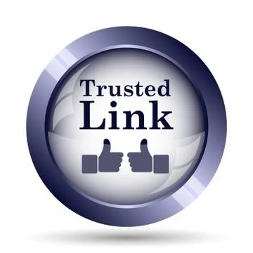 Trusted link icon. Internet button on white background.. Stock Illustration