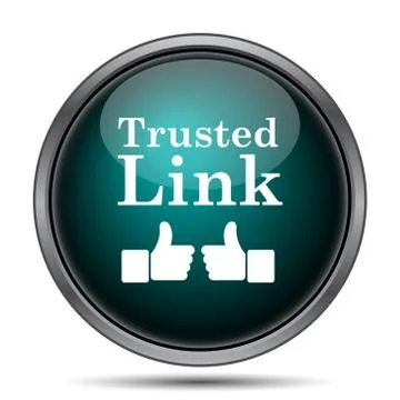 Trusted link icon. Internet button on white background.. Stock Illustration