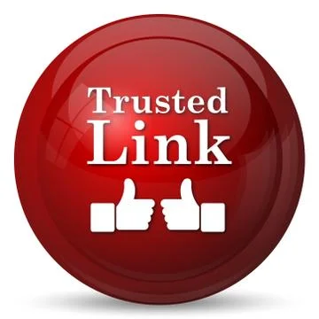 Trusted link icon. Internet button on white background.. Stock Illustration
