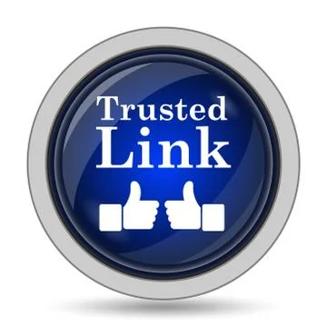 Trusted link icon. Internet button on white background.. Stock Illustration
