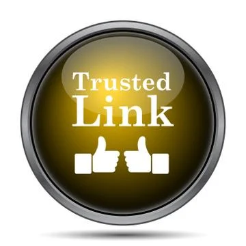 Trusted link icon. Internet button on white background.. Stock Illustration