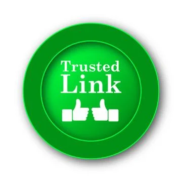 Trusted link icon. Internet button on white background.. Stock Illustration