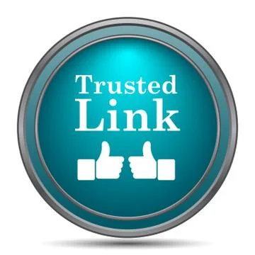 Trusted link icon. Internet button on white background.. Stock Illustration