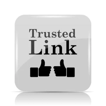 Trusted link icon. Internet button on white background.. Stock Illustration