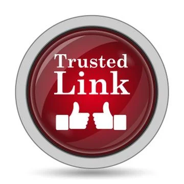 Trusted link icon. Internet button on white background.. Stock Illustration