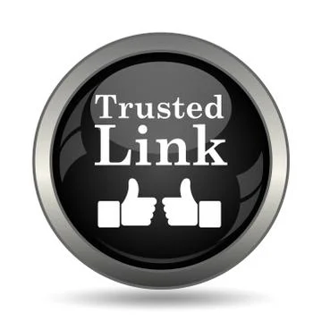 Trusted link icon. Internet button on white background. . Stock Illustration