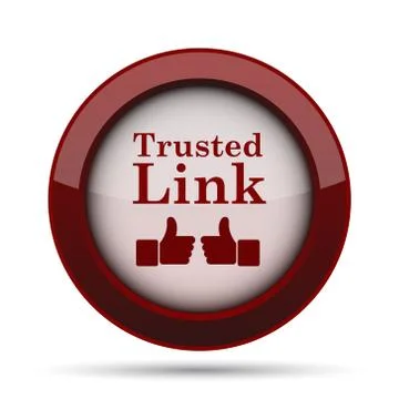 Trusted link icon. Internet button on white background. . Stock Illustration