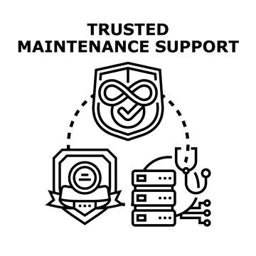 Trusted maintenance support for continuous it service Stock Illustration