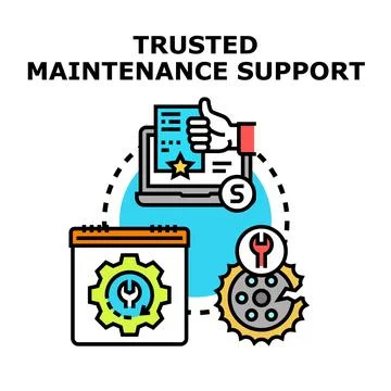 Trusted maintenance support service concept vector illustration Stock Illustration