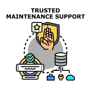 Trusted maintenance support system providing reliable technology service Illustrazione stock