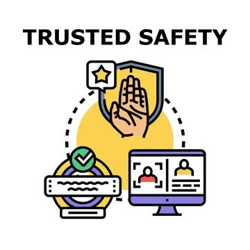 Trusted online security protecting personal data privacy Illustrazione stock