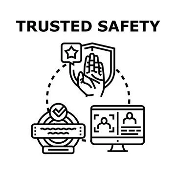 Trusted online security protecting personal data privacy Stock Illustration