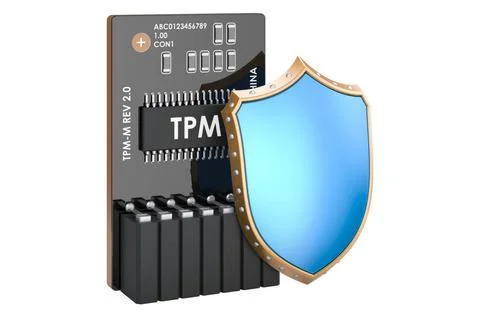 Trusted Platform Module mit Schutzschild. Sicherheits- und Schutzkonzept, ... Stock Photos
