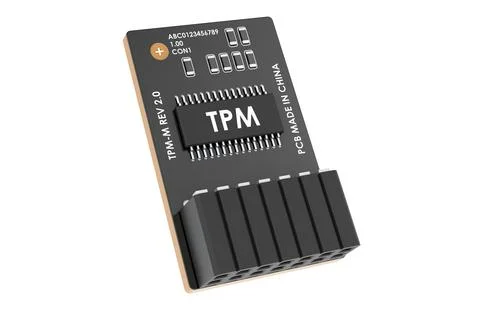 Trusted Platform Module, TPM. 3D rendering Stock Illustration