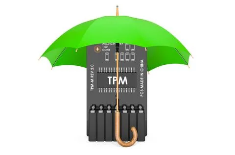 Trusted Platform Module unter Dach und Fach, 3D-Rendering Trusted Platform... Stock-Fotos
