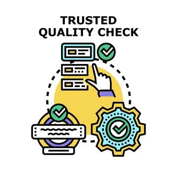 Trusted quality check process verifying standards Stock Illustration