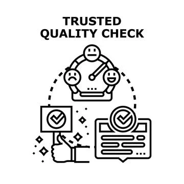 Trusted quality check with satisfaction feedback system Stock Illustration