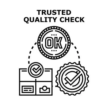 Trusted quality checking process for product authentication Stock Illustration