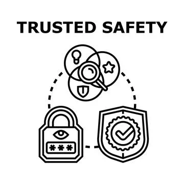 Trusted safety and security vector concept illustration イラスト素材