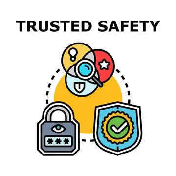 Trusted safety and security vector concept illustration イラスト素材