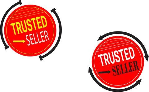 Trusted seller round badge vector icon for product trust and confidence Stock Illustration