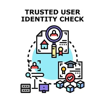 Trusted user identity check concept vector illustration Stock Illustration