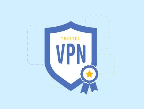 Trusted VPN Services concept. Virtual private network digital security service Stock Illustration