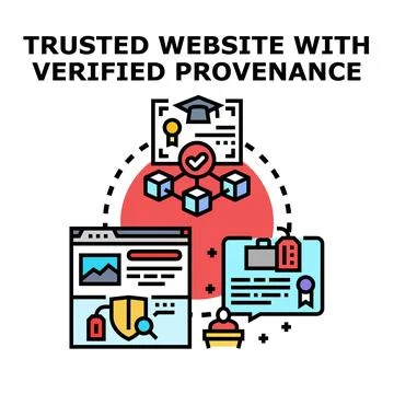 Trusted website with verified data provenance concept Stock Illustration