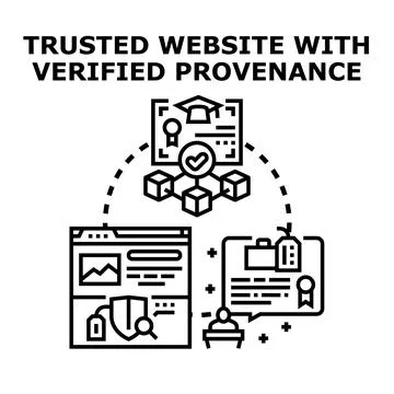Trusted website with verified data provenance concept Stock Illustration