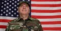 Trustfully Soldier View Closeup Military Man US Windy Flag Woodland Uniform 4k or 4k+ Resolution