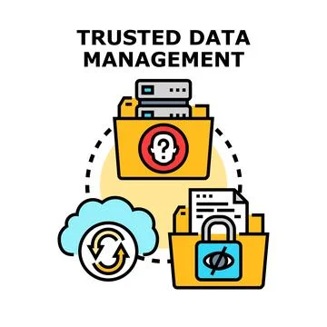 Trusting data management and information security concept 스톡 일러스트