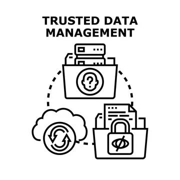 Trusting data management and information security concept Stock Illustration