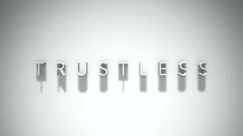 Trustless 3D title animation with shadows on a white background Stock Footage 297517625