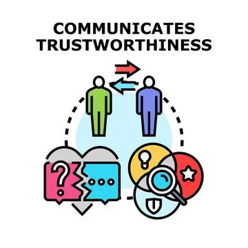 Trustworthiness communication building client relationship concept Stock Illustration