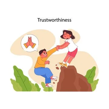 Trustworthiness concept. Flat vector illustration Stock Illustration