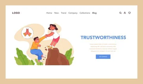 Trustworthiness concept. Flat vector illustration Stock Illustration